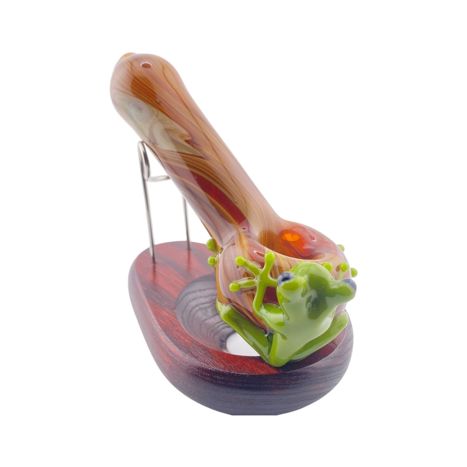 Stoney Chicken Woodgrain Frog Hand Pipe
