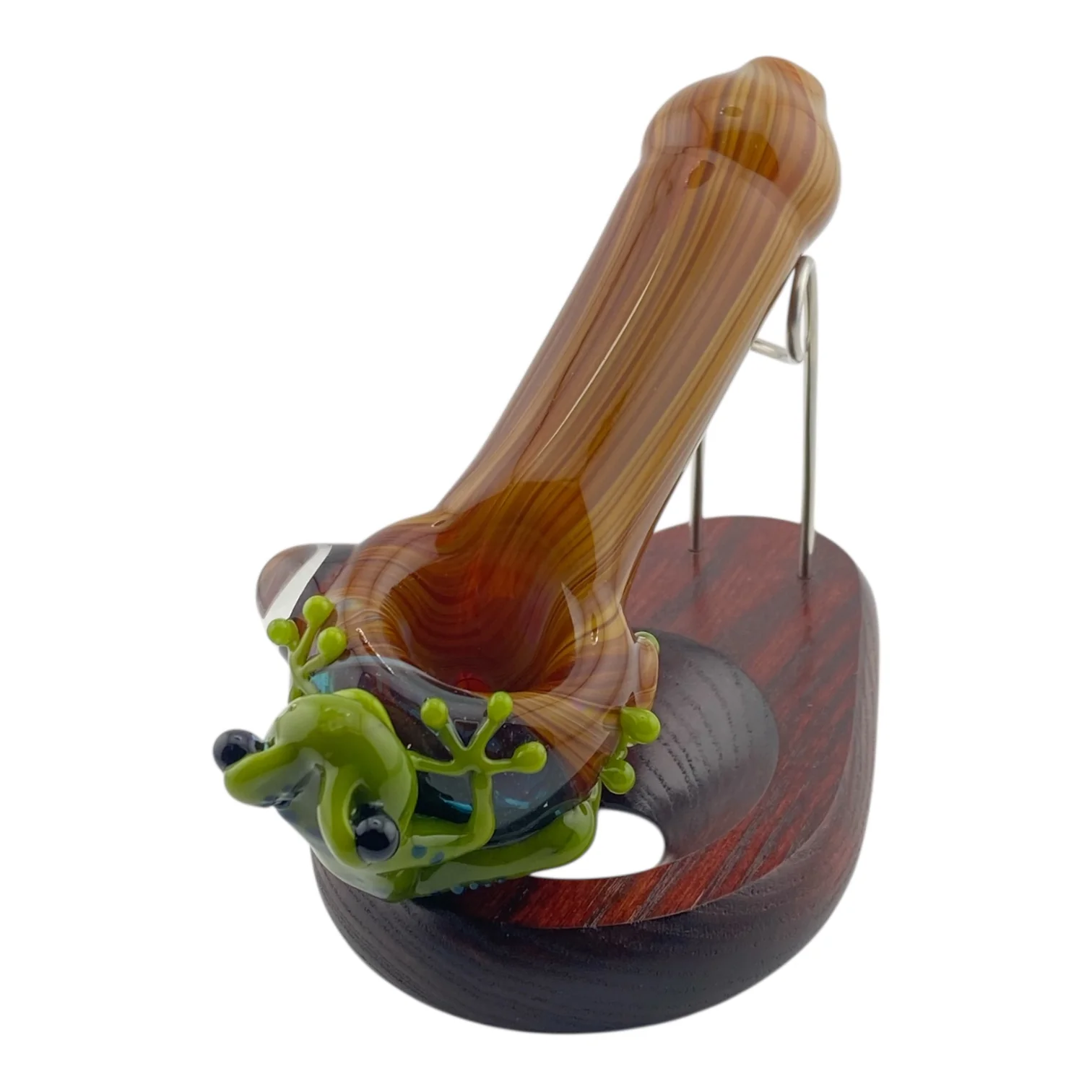 Stoney Chicken Woodgrain Frog Hand Pipe - Image 2