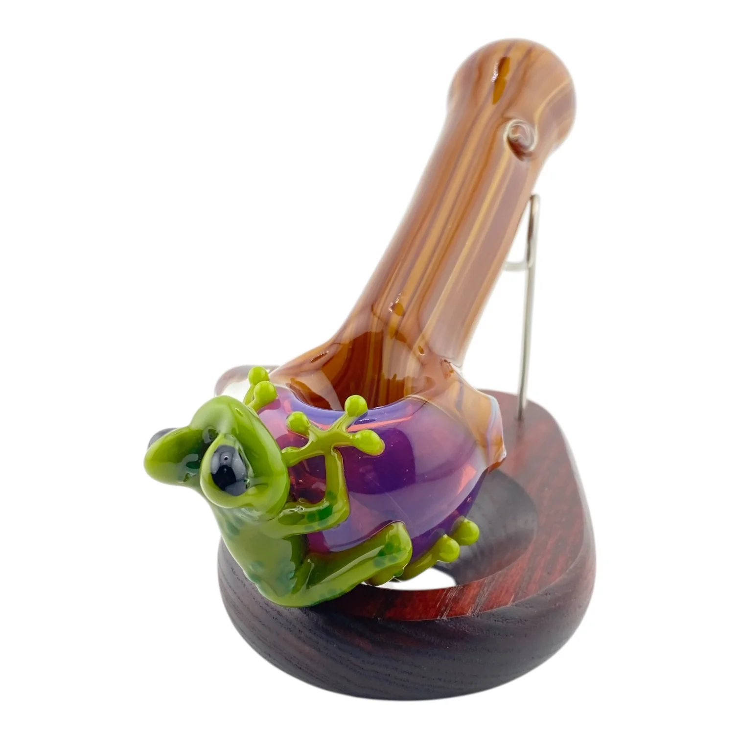 Stoney Chicken Woodgrain Frog Hand Pipe - Image 2