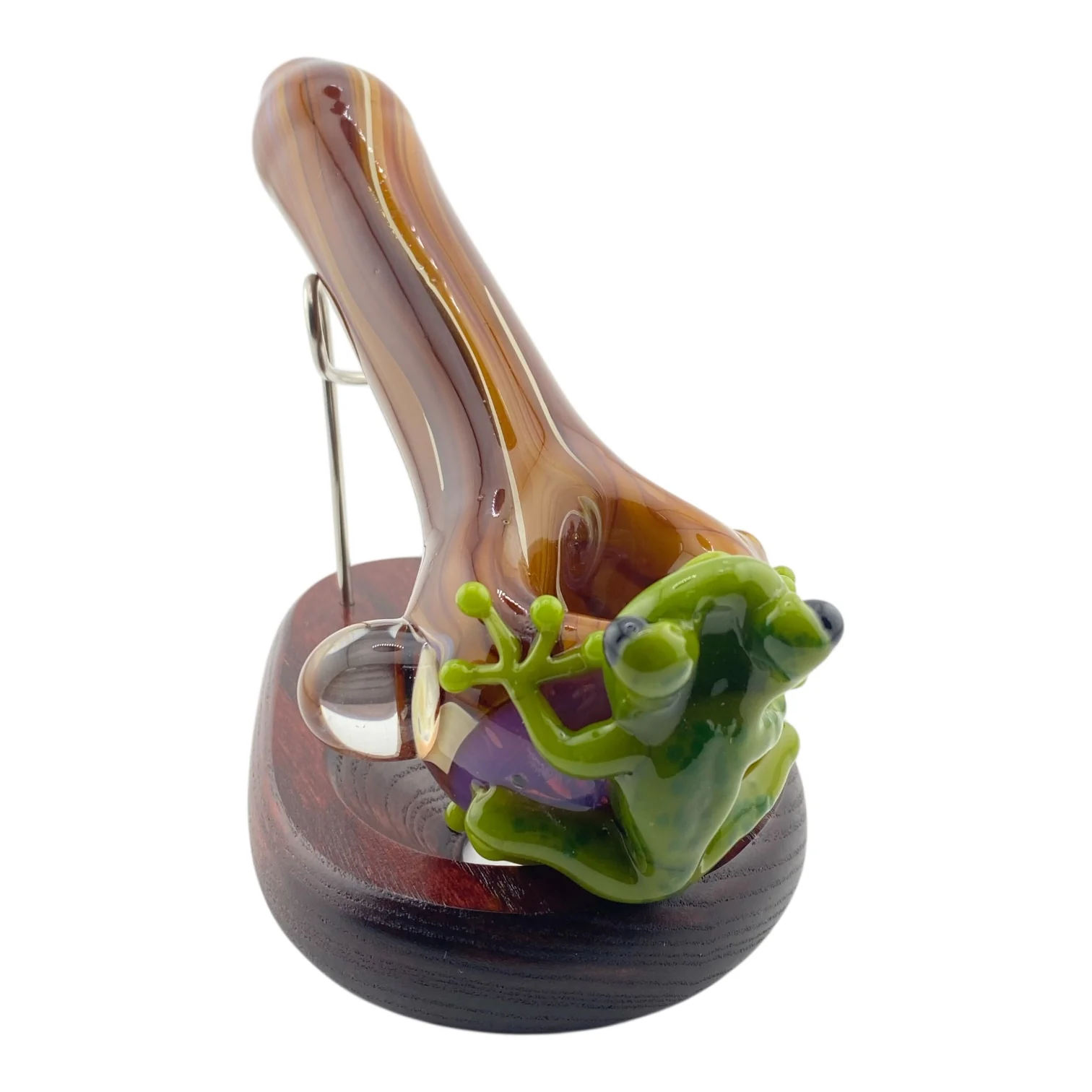 Stoney Chicken Woodgrain Frog Hand Pipe