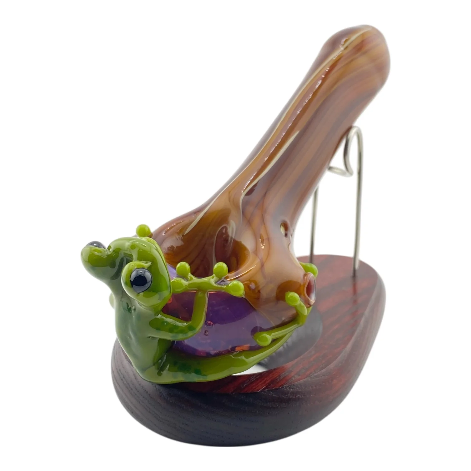 Stoney Chicken Woodgrain Frog Hand Pipe - Image 2